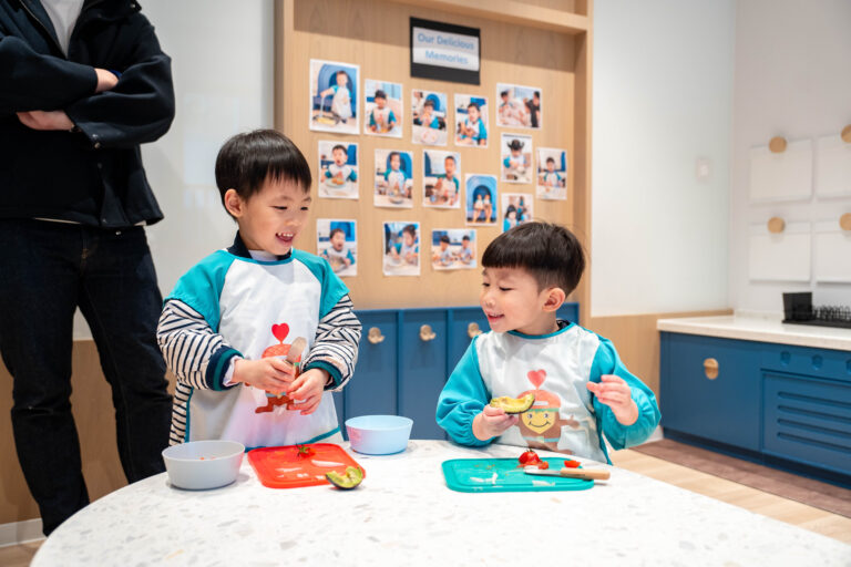 A fun and interactive cooking session for young learners at Acorn Playhouse.